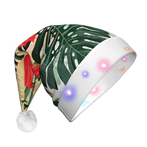BONDIJ Weihnachtsmütze, Sommer, Hawaii-Druck, Weihnachtsmannmütze für Erwachsene, Plüsch, Weihnachtsmütze für festliche Partys BONDIJ Weihnachtsmütze, Sommer, Hawaii-Druck, Weihnachtsmannmütze für Erwachsene, Plüsch, Weihnachtsmütze für festliche Partys von BONDIJ