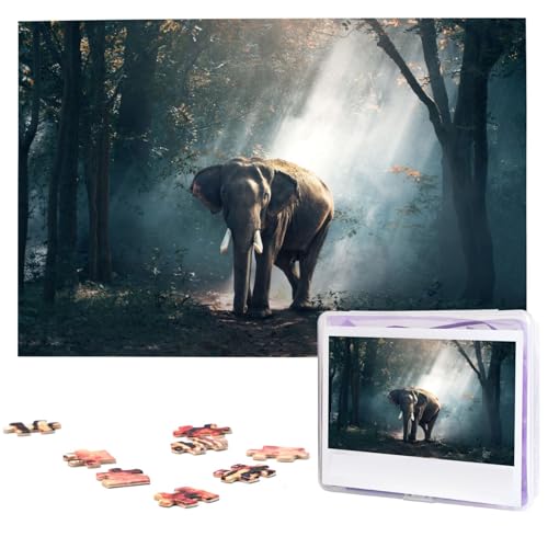 Elefanten-Landschaftspuzzles, personalisiertes Puzzle, 1000 Teile, Puzzles von Fotos, Bildpuzzle für Erwachsene, Familie von BONDIJ