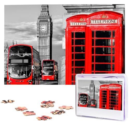 England UK Retro London Telefon Puzzles Personalisiertes Puzzle 1000 Teile Puzzle von Fotos Bild Puzzle für Erwachsene Familie von BONDIJ
