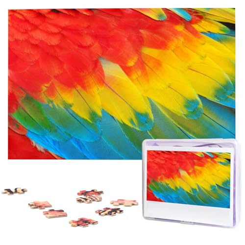 Fantastische Papageienfeder-Puzzles, personalisiertes Puzzle, 1000 Teile, Puzzles von Fotos, Bildpuzzle für Erwachsene, Familie von BONDIJ