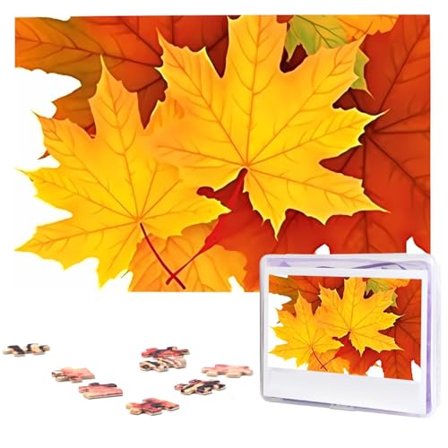 Herbstblätter des Ahorn-Puzzles Personalisiertes Puzzle 1000 Teile Puzzles von Fotos Bild Puzzle für Erwachsene Familie von BONDIJ