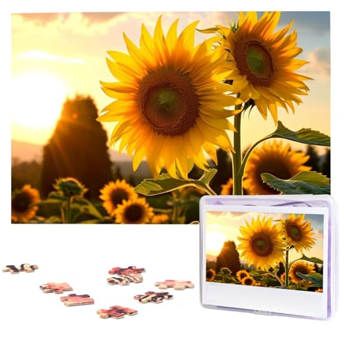 Schöne Sonnenblumen-Puzzles, personalisiertes Puzzle, 1000 Teile, Puzzles aus Fotos, Bilderpuzzle für Erwachsene, Familie von BONDIJ
