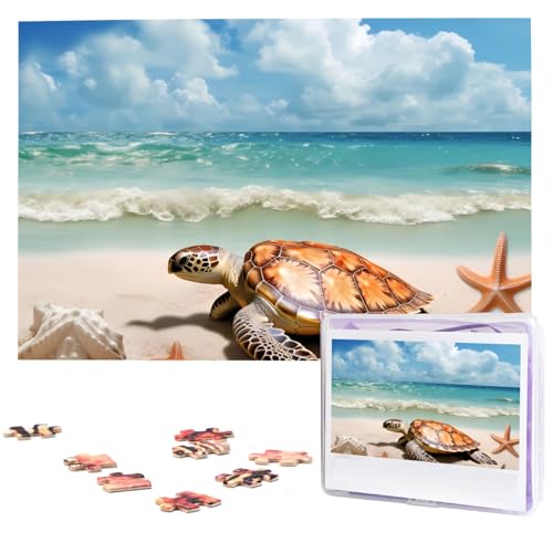 Sea Turtle Seestern Puzzles Personalisiertes Puzzle 1000 Teile Puzzles von Fotos Bild Puzzle für Erwachsene Familie von BONDIJ
