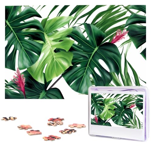 Tropische Blätter Puzzles Personalisiertes Puzzle 1000 Teile Puzzles von Fotos Bild Puzzle für Erwachsene Familie von BONDIJ