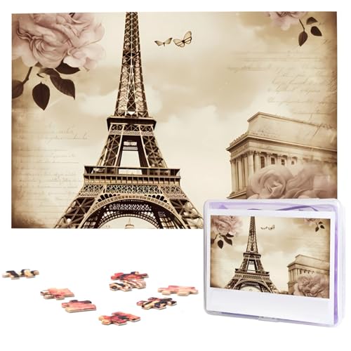 Vintage Paris Eiffelturm Schmetterling Puzzles Personalisierte Puzzle 1000 Teile Jigsaw Puzzles von Fotos Bild Puzzle für Erwachsene Familie von BONDIJ