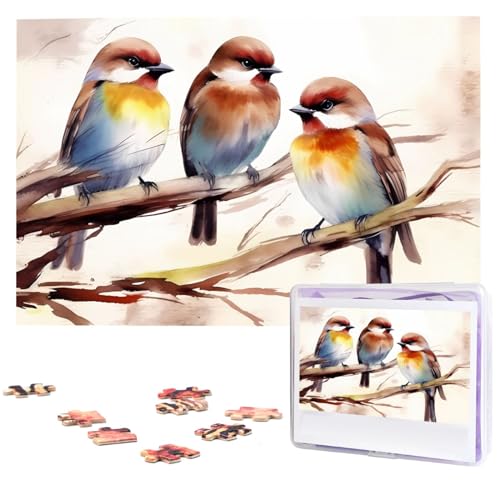 Vögel ruhen auf Baumzweig-Puzzles, personalisiertes Puzzle, 1000 Teile, Puzzles aus Fotos, Bilderpuzzle für Erwachsene, Familie von BONDIJ