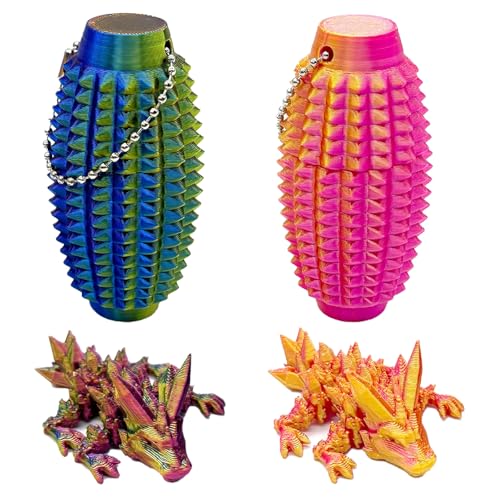 2 Stück 3D Gedruckt Pain Stim Fidget Toys Drache Dracheneier Mit Drache Im Inneren Pain Stimming Fidgets Toy Pain Fidget Spiky Grippie Stim Schlüsselanhänger Adhs Spielzeug Für Stressabbau Und Fokus von BONGSHAKALAKA