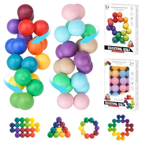 4 Stück 3D Puzzleball Sensorisches Spielzeug Regenbogen Fidget Variable Ball Sensorik Spielzeug Zum Abbau Von Stress,Angstzuständen, Autismus-Spielzeug Lustiges Pädagogisches Für Kinder Erwachsene 4 Stück 3D Puzzleball Sensorisches Spielzeug Regenbogen Fidget Variable Ball Sensorik Spielzeug Zum Abbau Von Stress,Angstzuständen, Autismus-Spielzeug Lustiges Pädagogisches Für Kinder Erwachsene von BONGSHAKALAKA