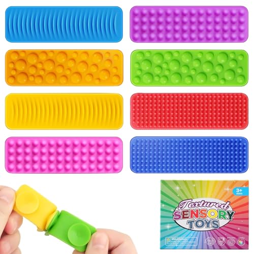 8 Stück Fidget Toys Sensory Texturiertes Saugnapf Sensorik Spielzeug Sensory Worry Stone Fidget Toys Anti Stress Montessori Sensorisches Spielzeug Hilfsmittel Für Adhs, Autismus & Angst von BONGSHAKALAKA