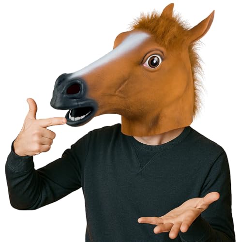 BONHHC Pferdemaske, Lebensecht Pferd Maske, Tiermaske Lustig, Pferde Latexmaske Unisex für Party Halloween Karneval Maskerade Theaterrequisiten cosplay - Einheitsgrösse BONHHC Pferdemaske, Lebensecht Pferd Maske, Tiermaske Lustig, Pferde Latexmaske Unisex für Party Halloween Karneval Maskerade Theaterrequisiten cosplay - Einheitsgrösse von BONHHC