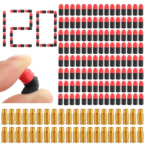 Schaumstoff Munition, Spielzeugpistolen Munition,Refill Soft Bullets, 160 Stück Schaumstoff Darts für Spielzeug Pistole Zubehör mit Schaumstoff Bullets hülse Schaumstoff Munition, Spielzeugpistolen Munition,Refill Soft Bullets, 160 Stück Schaumstoff Darts für Spielzeug Pistole Zubehör mit Schaumstoff Bullets hülse von BONHHC