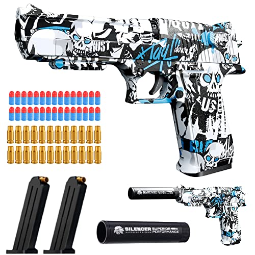 Toy Pistole,Spielzeug Pistole,Desert Eagle,Wüstenadler,Kinder Pistole mit Schalldämpfer,Schaumstoff-Blaster (Graffiti-Farbe) von BONHHC