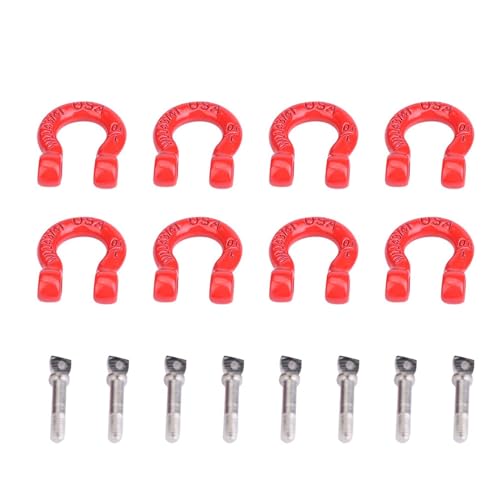 8 Stück RC Auto Metall Abschleppschäkel RC Auto Anhänger Schnalle RC Windenzubehör zum Klettern Crawler Auto Kompatibel mit SCX10 CC01 D90 D110 TF2 Teile zusammenbauen Metall Abschleppschäkel von BONKZEBU