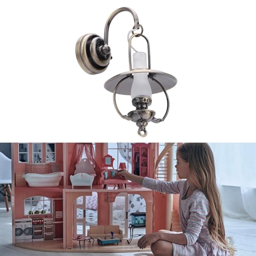Puppenhaus Vintage Kerosin Modelllampe, Exquisite Handwerkskunst 1 12 Puppenhaus Wandlampe, Design Doll House Miniaturwandlampe für Miniaturpuppenhäuser von BONKZEBU
