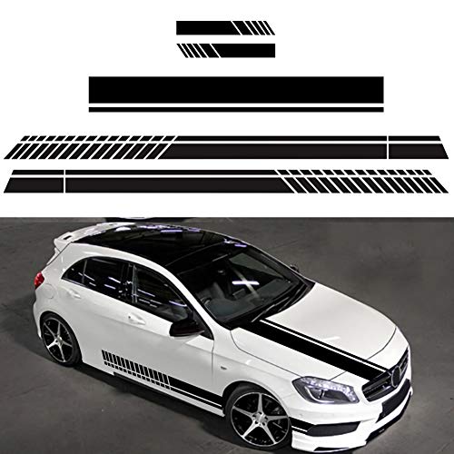 BONNIO 5 Stück Auto Aufkleber Motorhaube Karosserie Stoßstange Dach Kofferraum Auto Dekoration (Schwarz) von BONNIO