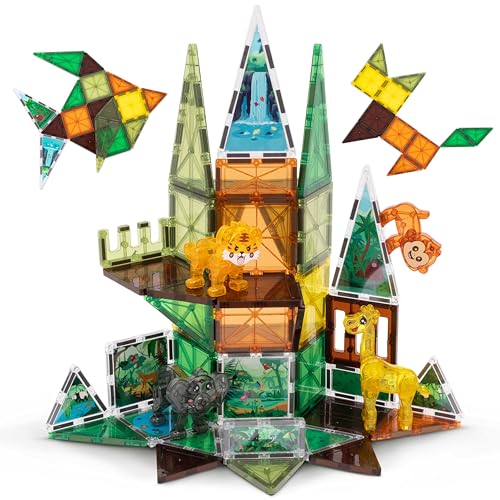 BONNYCO Magnetische Bausteine Kinder mit Tierfiguren 50 STK Magnet Bausteine mit Illustrationen, Pädagogische Magnetic Tiles | Geschenke für Kinder, Magneten Spielzeug Jungen Mädchen, Weihnachten BONNYCO Magnetische Bausteine Kinder mit Tierfiguren 50 STK Magnet Bausteine mit Illustrationen, Pädagogische Magnetic Tiles | Geschenke für Kinder, Magneten Spielzeug Jungen Mädchen, Weihnachten von BONNYCO
