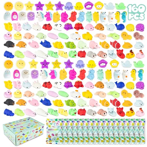 Mochi Squishy Set Mitgebsel Kindergeburtstag Gastgeschenke 160 Stück - BONNYCO | Kleine Geschenke für Kinder, Mitbringsel Kindergeburtstag Gastgeschenk, Pinata Füllung | Give Aways Einschulung Set von BONNYCO
