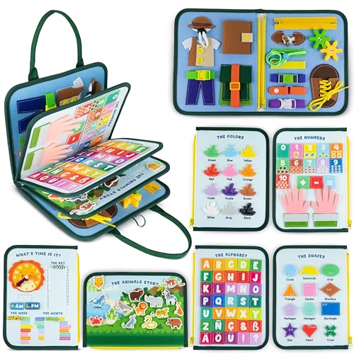 BONNYCO Montessori Busy Board aus Filz Pädagogisches Montessori Spielzeug, Activity Board Baby Motorikspielzeug | Kinder Geschenke für Jungs Mädchen, Kinder Spielzeug, Geburtstag Weihnachten BONNYCO Montessori Busy Board aus Filz Pädagogisches Montessori Spielzeug, Activity Board Baby Motorikspielzeug | Kinder Geschenke für Jungs Mädchen, Kinder Spielzeug, Geburtstag Weihnachten von BONNYCO