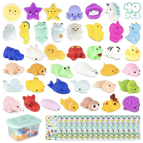 Mochi Squishy Set Mitgebsel Kindergeburtstag Gastgeschenke 40 Stück - BONNYCO | Kleine Geschenke für Kinder, Mitbringsel Kindergeburtstag Gastgeschenk, Pinata Füllung | Give Aways Einschulung Set von BONNYCO