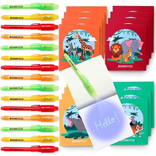 BONNYCO UV Stift und Notizbuch, 16 Stück Dschungel Mitgebsel Kindergeburtstag Junge & Mädchen | Kindergeburtstag Gastgeschenke, Adventskalender & Kleine Geschenke Kinder - Safari Geburtstag Deko von BONNYCO