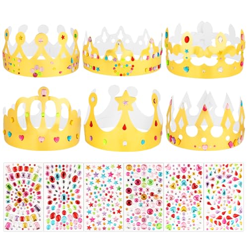 BOOMTOP 12pcs Papier Kronen Kinder Geburtstagskrone Papier Gold Papierkrone Geburtstag Partyhüte mit 6 Strasssteine Selbstklebend Glitzersteine Kindergeburtstag Party für Geburtstagsparty Babyshower BOOMTOP 12pcs Papier Kronen Kinder Geburtstagskrone Papier Gold Papierkrone Geburtstag Partyhüte mit 6 Strasssteine Selbstklebend Glitzersteine Kindergeburtstag Party für Geburtstagsparty Babyshower von BOOMTOP