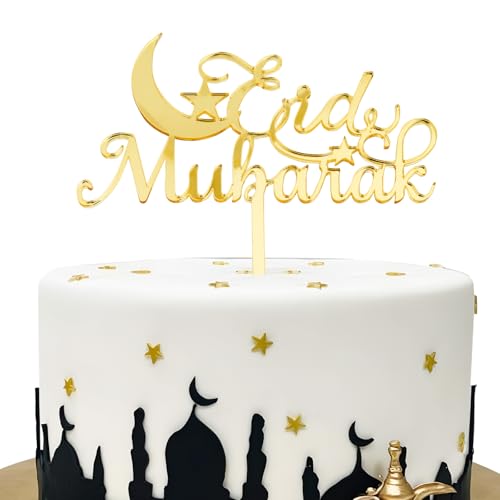 BOOMTOP Eid Mubarak Cake Topper Acryl Ramadan Kuchendeko Gold Glitzer Torten Topper Mond Sterne Cupcake Topper Muslimischen Islam Tortenstecker Kuchendekoration Tortenaufsatz BOOMTOP Eid Mubarak Cake Topper Acryl Ramadan Kuchendeko Gold Glitzer Torten Topper Mond Sterne Cupcake Topper Muslimischen Islam Tortenstecker Kuchendekoration Tortenaufsatz von BOOMTOP