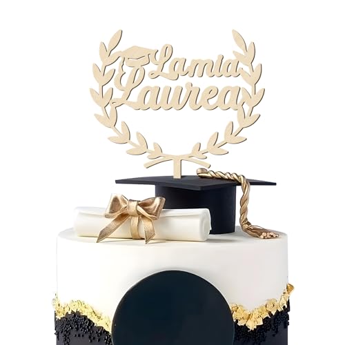 BOOMTOP Italienisch Graduation Cake Topper La mia laurea Kuchen Deko Topper Holz Abschluss Tortenstecker BOOMTOP Italienisch Graduation Cake Topper La mia laurea Kuchen Deko Topper Holz Abschluss Tortenstecker von BOOMTOP
