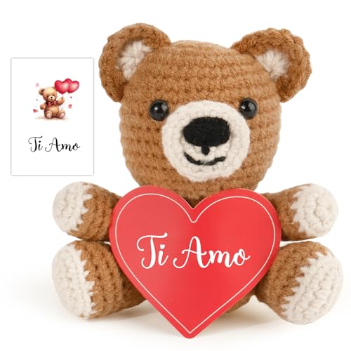 BOOMTOP Itanienisch Je Amo Gestrickt Bär Figuren Tierfiguren Geschenke von BOOMTOP