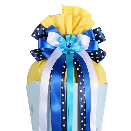 BOOMTOP Schleife Schultüte Mädchen Schultütenschleife Blau Zuckertüten Schleife Schultüte Basteln Zubehör Schultütendekoration Schulanfang Dekoration von BOOMTOP