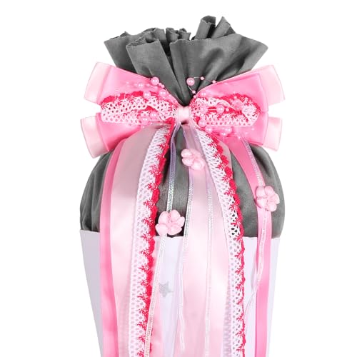 BOOMTOP Schleife Schultüte Mädchen Schultütenschleife Rosa Zuckertüten Schleife Schultüte Basteln Zubehör Pink Schultütendekoration Schulanfang Dekoration von BOOMTOP