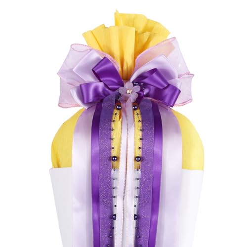 BOOMTOP Schleife Schultüte Mädchen Schultütenschleife Violett Zuckertüten Schleife Purple Schultüte Basteln Zubehör Schultütendekoration Schulanfang Dekoration von BOOMTOP