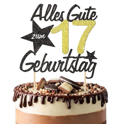 BOOMTOP Torten Deko 17 Geburtstag Deko Kuchen Junge Mädchen Happy 17th Birthday Cake Topper Alles Gute zum Geburtstag 17 Jahre Kindergeburtstag Kuchen Topper 17 Geburstagstorte Deko Gold Schwarz BOOMTOP Torten Deko 17 Geburtstag Deko Kuchen Junge Mädchen Happy 17th Birthday Cake Topper Alles Gute zum Geburtstag 17 Jahre Kindergeburtstag Kuchen Topper 17 Geburstagstorte Deko Gold Schwarz von BOOMTOP