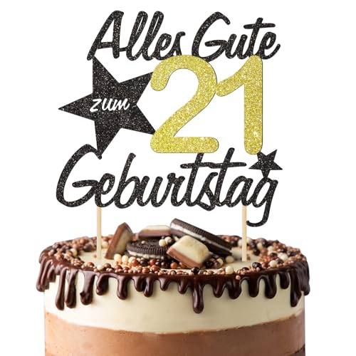 BOOMTOP Torten Deko 21 Geburtstag Deko Kuchen Junge Mädchen Happy 21th Birthday Cake Topper Alles Gute zum Geburtstag 21 Jahre Kindergeburtstag Kuchen Topper 21 Geburstagstorte Deko Gold Schwarz BOOMTOP Torten Deko 21 Geburtstag Deko Kuchen Junge Mädchen Happy 21th Birthday Cake Topper Alles Gute zum Geburtstag 21 Jahre Kindergeburtstag Kuchen Topper 21 Geburstagstorte Deko Gold Schwarz von BOOMTOP