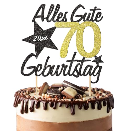 BOOMTOP Torten Deko 70 Geburtstag Alles Gute zum Geburtstag 70 Jahre Tortendeko Happy 70th Birthday Cake Topper Kuchen Topper Kuchendeko 70 Geburstagstorte Deko für Männer Frauen Opa Oma Papa Mama BOOMTOP Torten Deko 70 Geburtstag Alles Gute zum Geburtstag 70 Jahre Tortendeko Happy 70th Birthday Cake Topper Kuchen Topper Kuchendeko 70 Geburstagstorte Deko für Männer Frauen Opa Oma Papa Mama von BOOMTOP