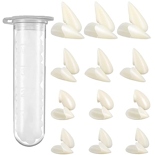 BOOSHMall 12 Paar Vampir Zähne Dracula Zähne 4 Größe Halloween Fangs Gefälschte Zähne mit 1 Pellets für Cosplay Party Requisiten Halloween BOOSHMall 12 Paar Vampir Zähne Dracula Zähne 4 Größe Halloween Fangs Gefälschte Zähne mit 1 Pellets für Cosplay Party Requisiten Halloween von BOOSHMall