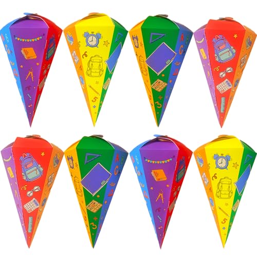 BOOSHMall 8stk Geschwister Schultüten, Kleine Schultüten zum Befüllen, Schultüte zur Einschulung, Faltbare Zuckertüte Einschulung aus Pappe, für Junge und Mädchen Schulanfang Party Deko BOOSHMall 8stk Geschwister Schultüten, Kleine Schultüten zum Befüllen, Schultüte zur Einschulung, Faltbare Zuckertüte Einschulung aus Pappe, für Junge und Mädchen Schulanfang Party Deko von BOOSHMall