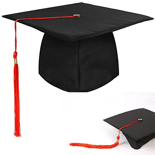 BOOSHMall Bachelor hut, Abschluss Hut Doktorhut Graduation Hat Absolventenkappe Bachelor Absolventenhut für Abschlussfeiern vom Studium, Abitur, Hochschule, Universität - Rot von BOOSHMall