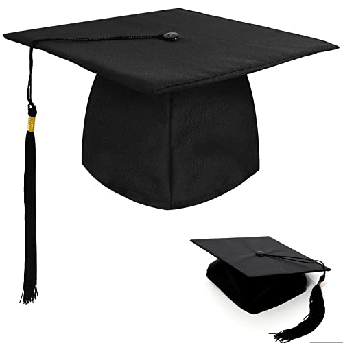 BOOSHMall Bachelor hut, Abschluss Hut Doktorhut Graduation Hat Absolventenkappe Bachelor Absolventenhut für Abschlussfeiern vom Studium, Abitur, Hochschule, Universität - Schwarz von BOOSHMall