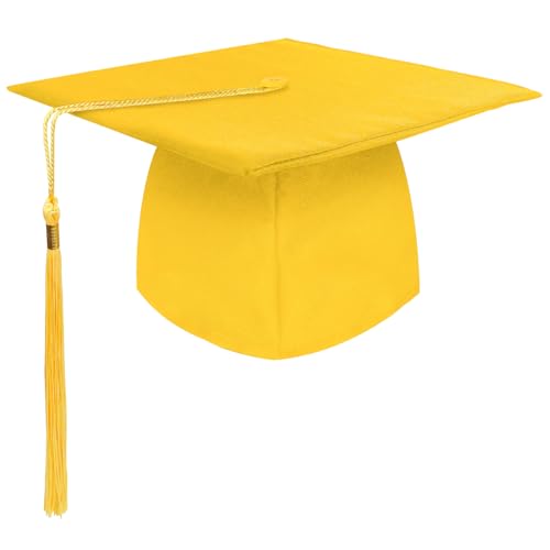 BOOSHMall Doktorhut, Bachelor Hut, Uni Abschluss Hut, Graduation Hat für Universität, Hochschule, Abitur, Gold von BOOSHMall