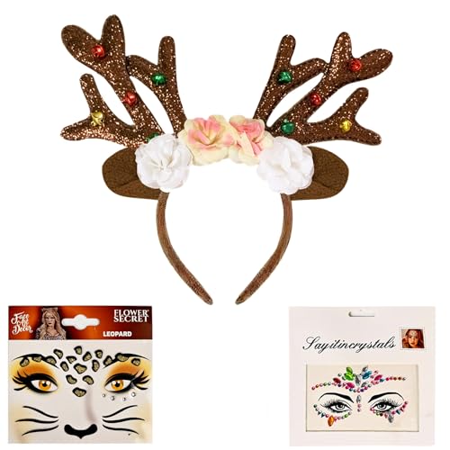 BOOSHMall Weihnachtsstirnband, Rentier Geweih Haarreif, Süßes Geweih Haarbänder, Weihnachten Weihnachtsfeier Zubehör, Dekorationen Geschenke Für Karneval, Weihnachten, Maskerade BOOSHMall Weihnachtsstirnband, Rentier Geweih Haarreif, Süßes Geweih Haarbänder, Weihnachten Weihnachtsfeier Zubehör, Dekorationen Geschenke Für Karneval, Weihnachten, Maskerade von BOOSHMall
