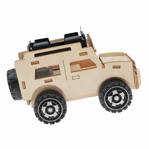 BORDSTRACT 3D-Holzpuzzle-Modellbausatz, Elektrischer Jeep, Handgefertigt, Zusammengebautes Holzmaterial, Kinder-DIY-Bausatz von BORDSTRACT