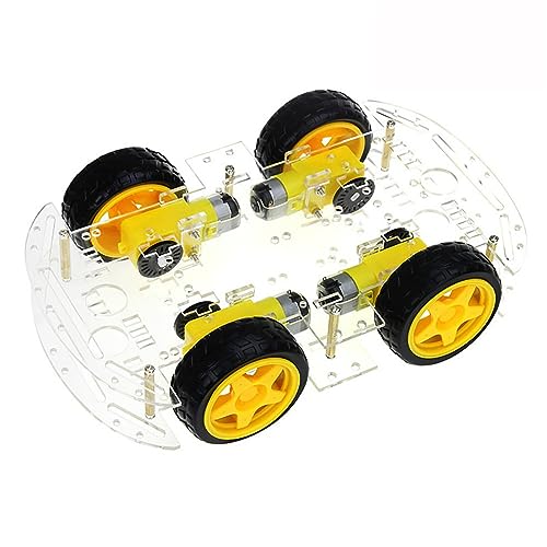 BORDSTRACT Intelligent Robot Car Kit, 4WD Intelligent Robot Car Chassis Kit Mit 20-Draht-Geschwindigkeitsencoder von BORDSTRACT