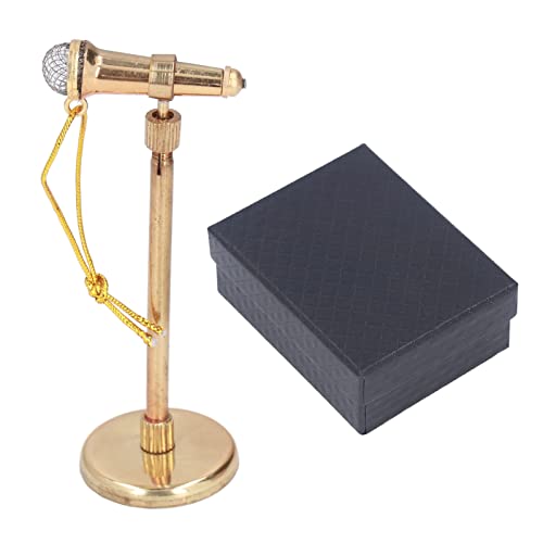 BORDSTRACT Mini-Mikrofon-Modell, Verstellbares Miniatur-Mikrofon-Replika-Modell, Mini-Musikinstrument-Dekoration Für 1:12 Puppenhaus von BORDSTRACT
