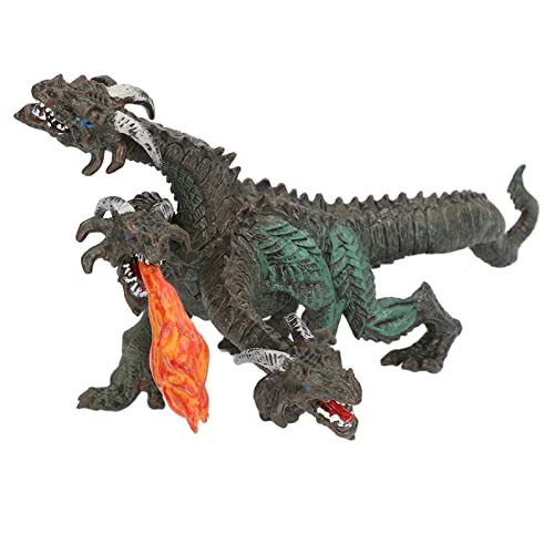 BORDSTRACT Simuliertes Dinosauriermodell, 3 Köpfe Feuersprühen, Lebensechtes Jurassic-Tier-Sammlungs-Lernspielzeug, Kunststoffmaterial von BORDSTRACT