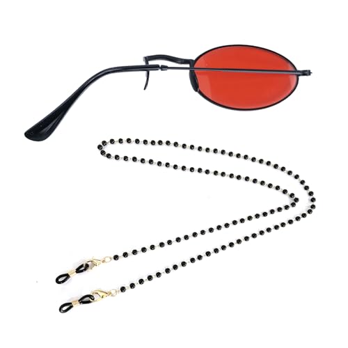 BORFUE 2-teiliges rotes Monokel-Brillenketten-Set, Halloween, Outdoor-Requisiten, Kostüm für Männer und Frauen, Cosplay-Zubehör BORFUE 2-teiliges rotes Monokel-Brillenketten-Set, Halloween, Outdoor-Requisiten, Kostüm für Männer und Frauen, Cosplay-Zubehör von BORFUE