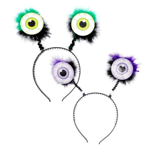 BORFUE Alien-Augen-Stirnband für Erwachsene, großes Auge, Ball-Kopfschmuck, Augapfel-Stirnband für Halloween, Unisex-Erwachsene, Purple von BORFUE