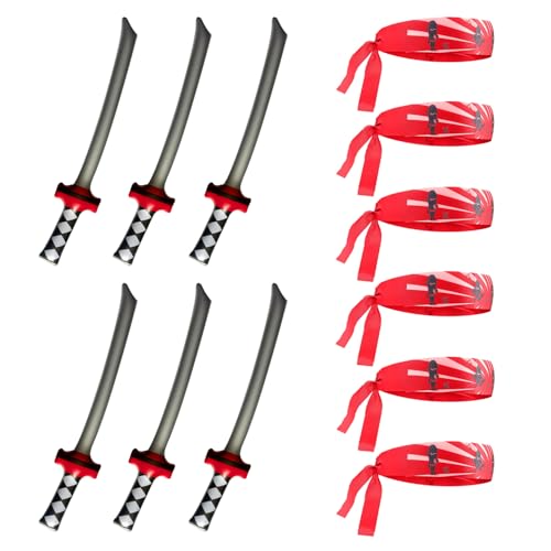 BORFUE Ninja-Kostüm, aufblasbar, Ninja, Katana-Schwerter, Ninja-Stirnbänder, Ninja-Kostüm, Zubehör für Mädchen und Jungen, 12 Stück BORFUE Ninja-Kostüm, aufblasbar, Ninja, Katana-Schwerter, Ninja-Stirnbänder, Ninja-Kostüm, Zubehör für Mädchen und Jungen, 12 Stück von BORFUE