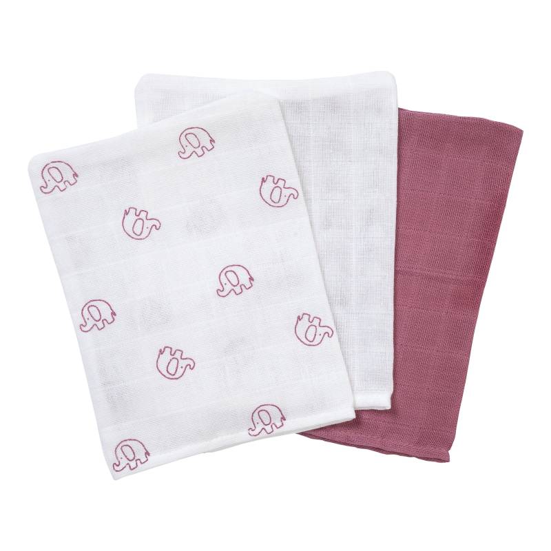 Bornino Lieblinge 3er-Pack Mullwaschlappen 15x20 cm lila von Bornino