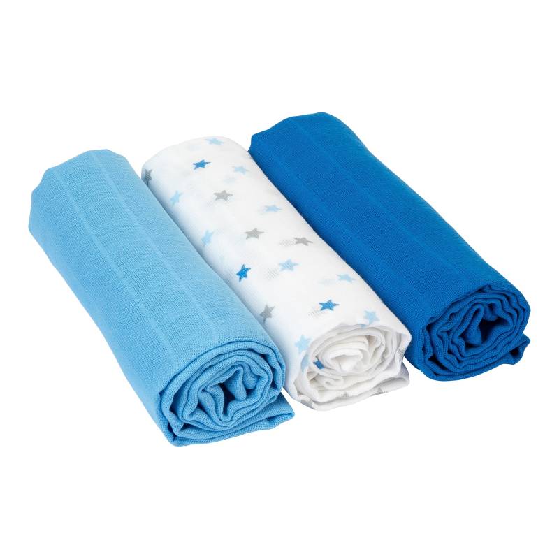 Bornino Basics 3er-Pack Mullwindeln Sterne 80x80 cm von Bornino