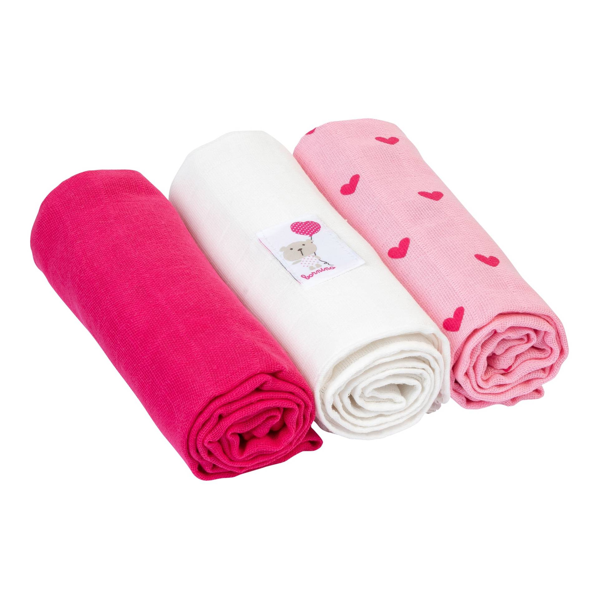 Bornino Basics 3er-Pack Mullwindeln 80x80 cm Bornino Basics 3er-Pack Mullwindeln 80x80 cm von Bornino